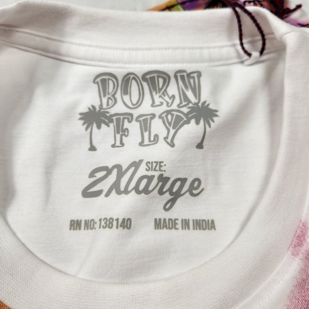 Born Fly Men's  "Fly 'N Free " Multicolor Graphic Print T-Shirt Size 2XL (40) - Picture 6 of 9